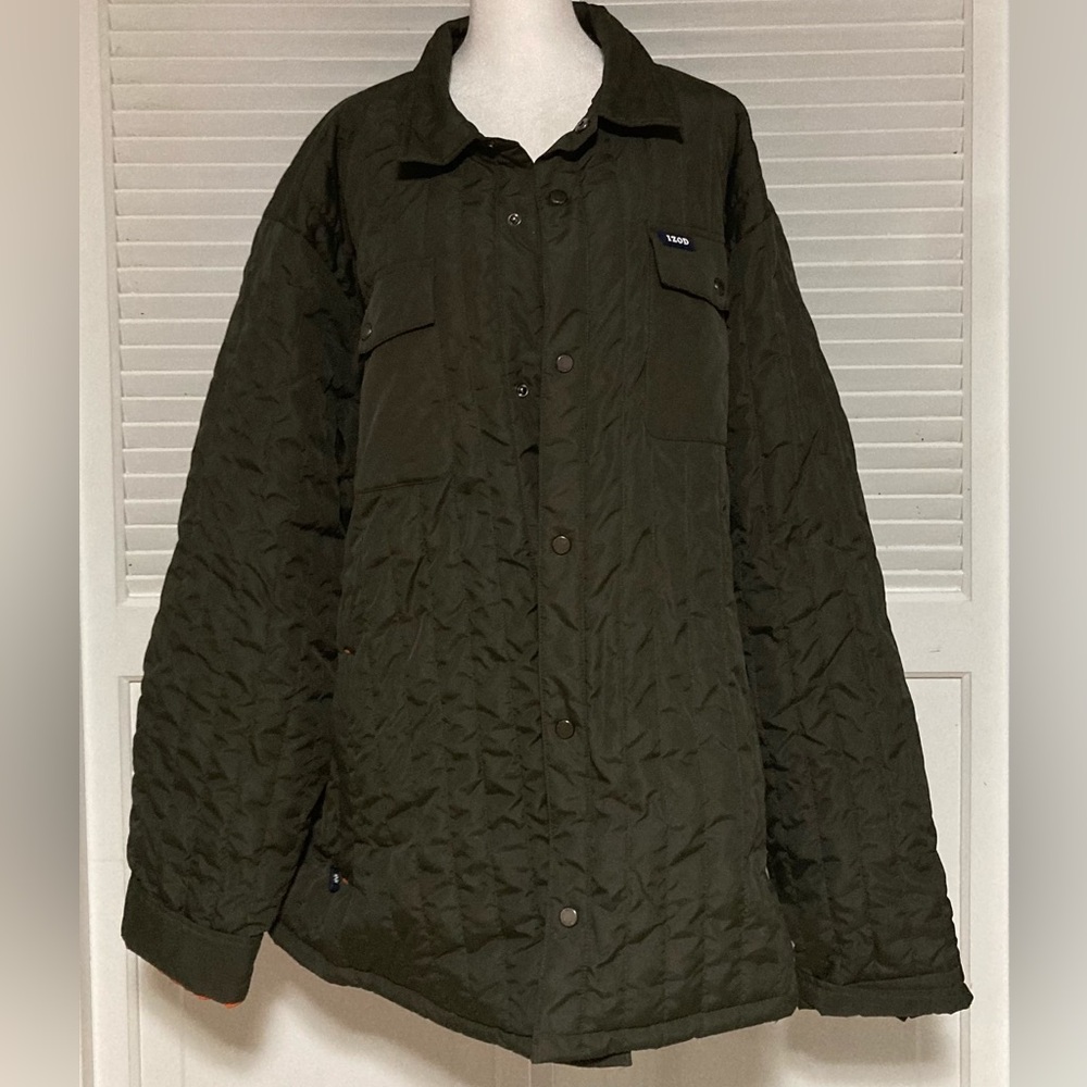 EC IZOD Quilted Pattern Shade of Olive Jacket Plus Size  3XL/3TG - Picture 4 of 14